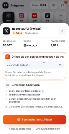 Die Aufgabe läuft