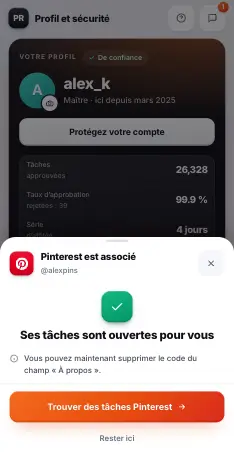 Le compte est associé