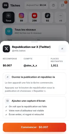 Une tâche avant son démarrage