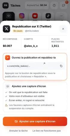 La tâche en cours