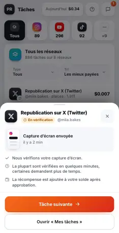Envoyée pour vérification