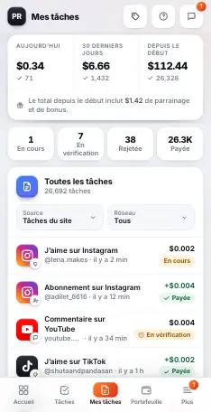 Mes tâches