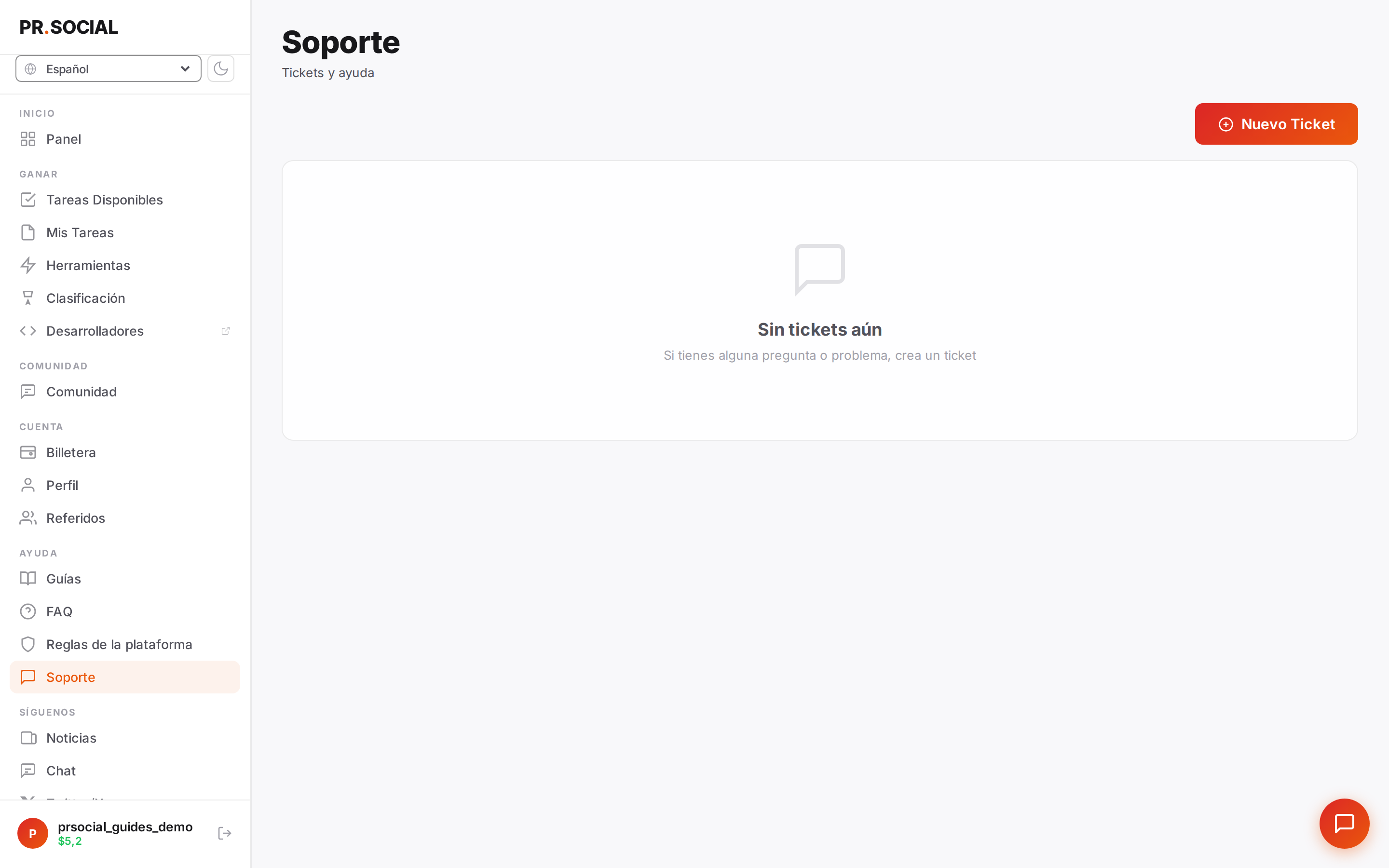 Página Soporte
