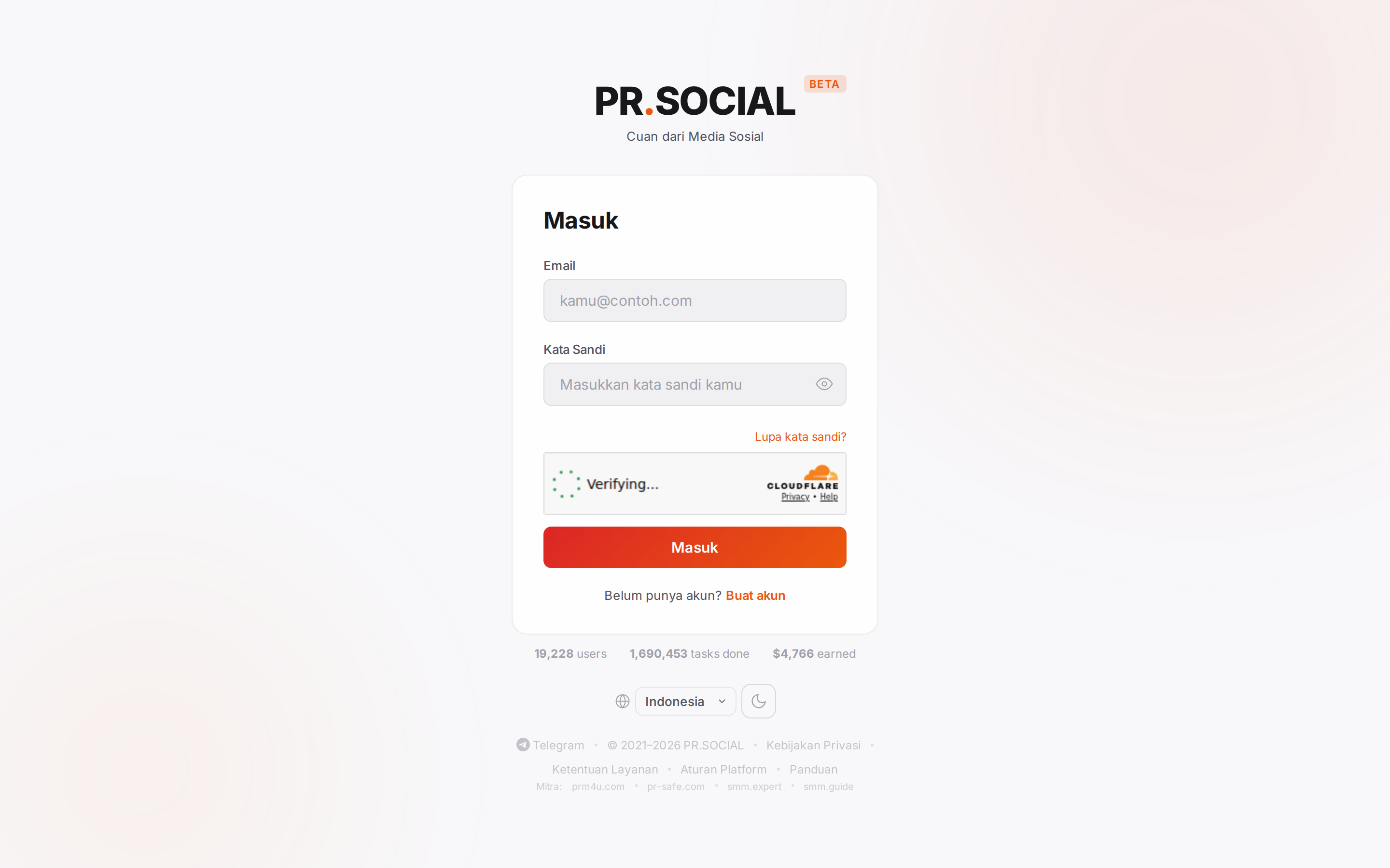 Halaman utama PR.SOCIAL