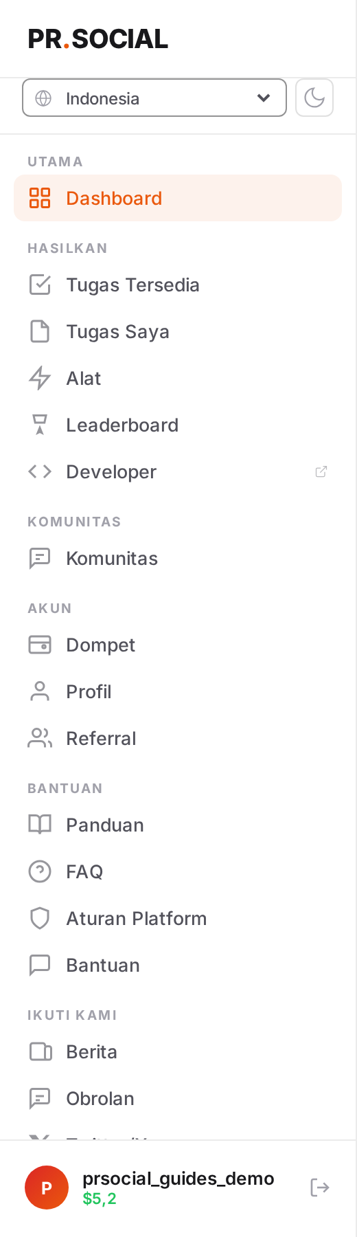 Navigasi sidebar